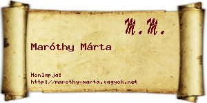 Maróthy Márta névjegykártya
