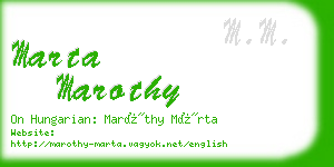 marta marothy business card