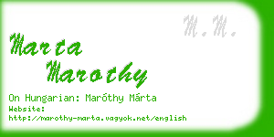 marta marothy business card